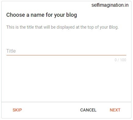 Blogger Choose a name for your Blog