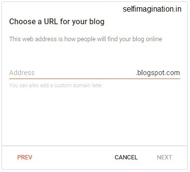 Blogger Choose a URL for your Blog